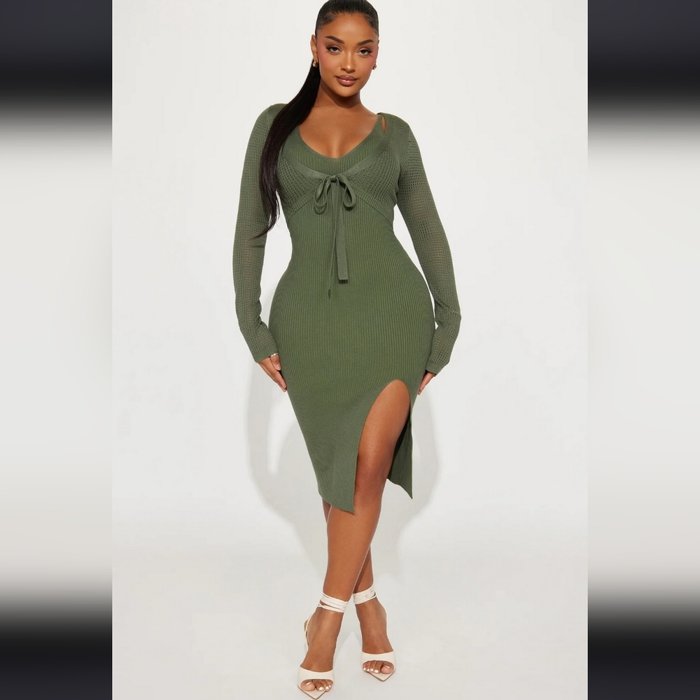 Fashion Nova Eva Sweater Midi Dress